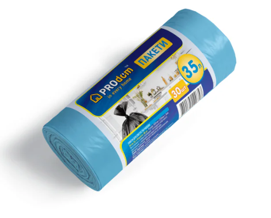 Пакети для сміття 35*30 сині ТМ PROdom